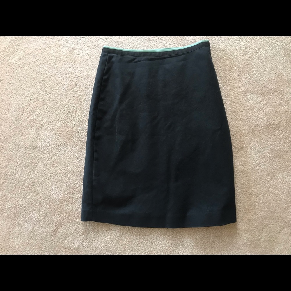 Anthro Elevenses Black Inbox Pleat Pencil Skirt 6